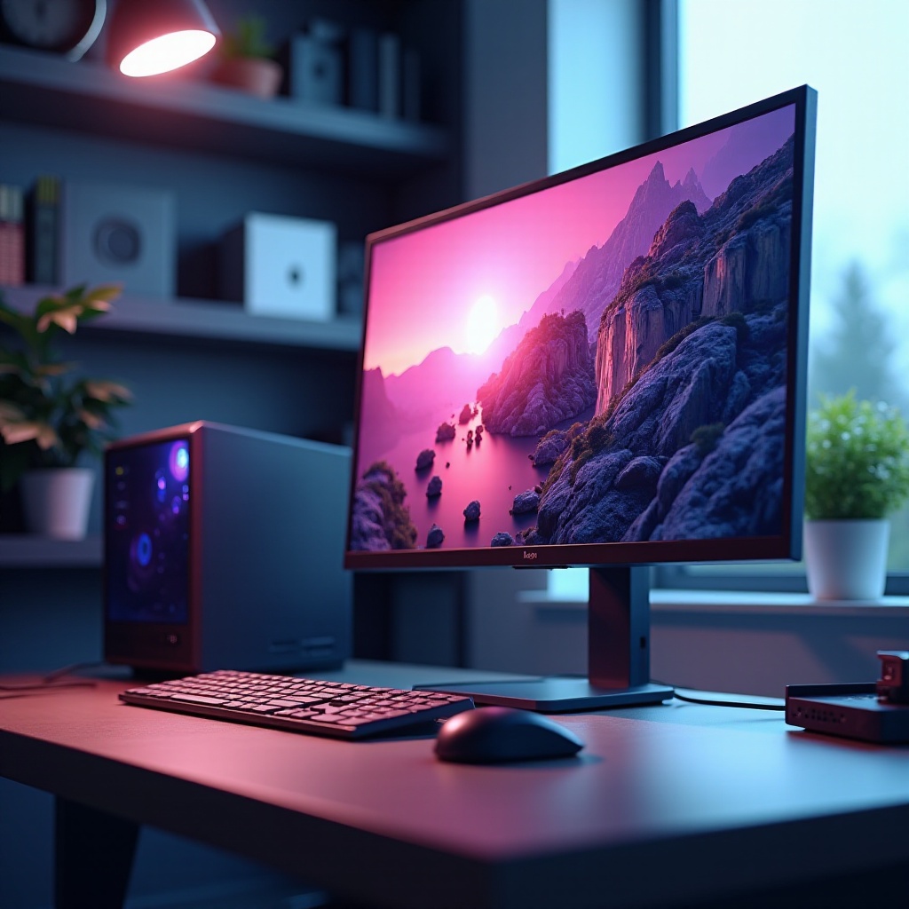 pc with 4k monitor