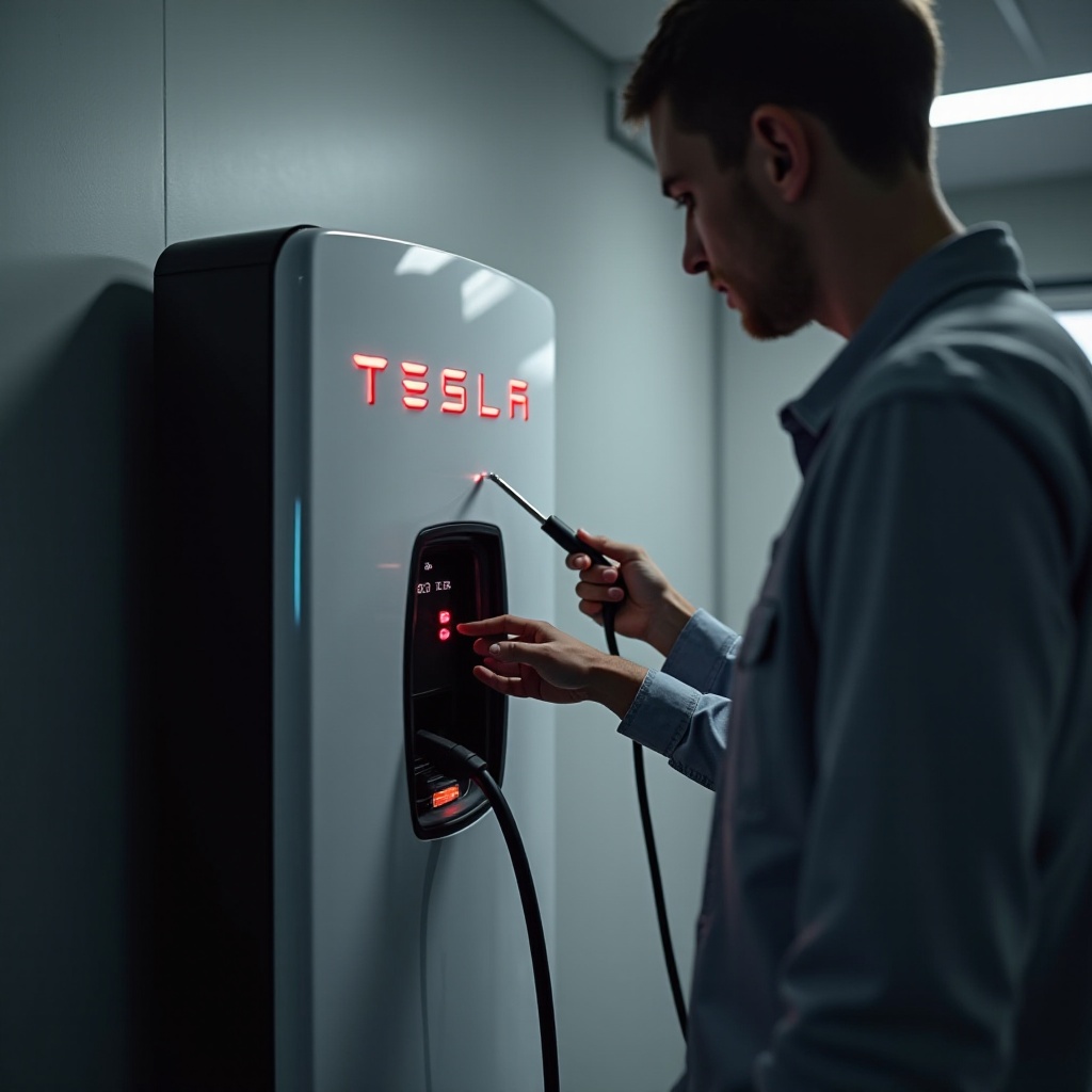 شاحن Tesla الجداري لا يعمل
